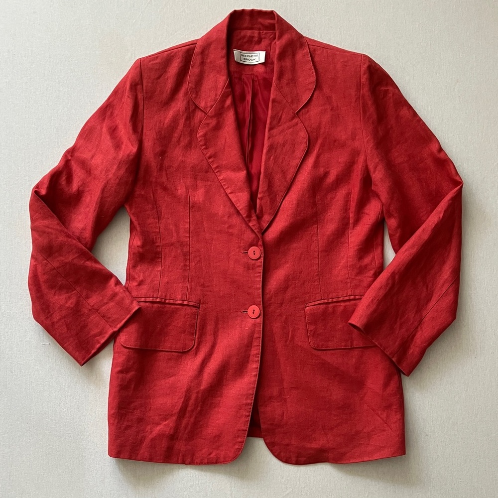 Elegant Red Women's Suit Jacket